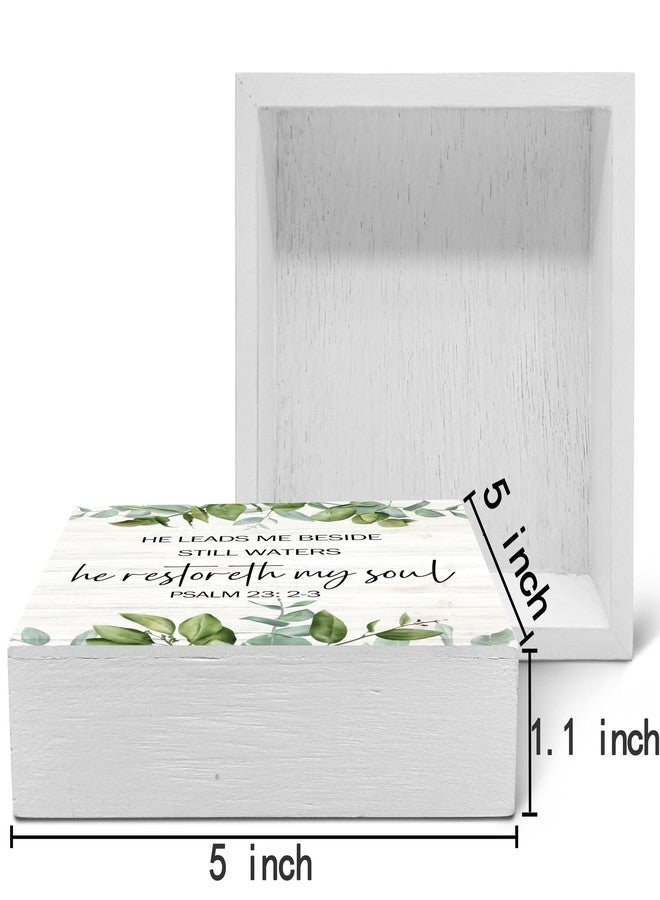 SRADMO Psalm 23 Wood Box Sign Desk Decor, Bible Verse Wooden Box Sign Decoration, Christian Desk Decor, Faith Based Gifts Shelf Decoration - Image 2